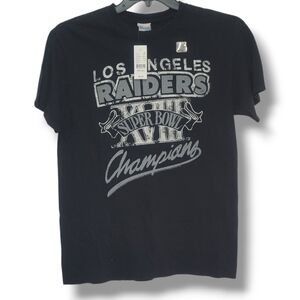 🏈*NWT* JUNKFOOD TEES - Small Distressed Los Angeles Raiders Superbowl Black Tee